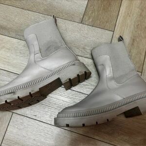 Mango Women's White Moto Boots